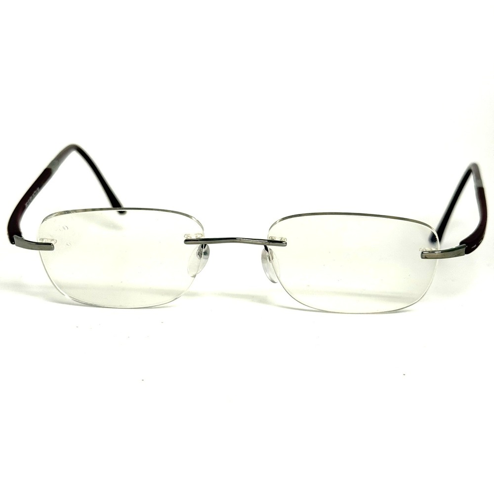 Silhouette Titan Rimless Eyeglasses Burgundy Silver 7632 60 6054 53-19-145